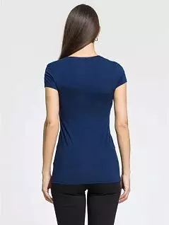 Однотонная футболка из мягкого хлопка темно-синего цвета OROBLU RTVOBT01593